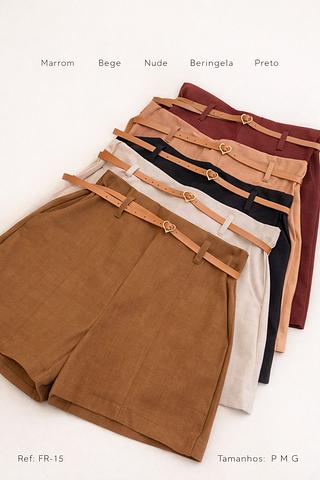 Short com cinto Cintura Alta