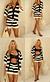 conjunto blusa com short listrada de tricot